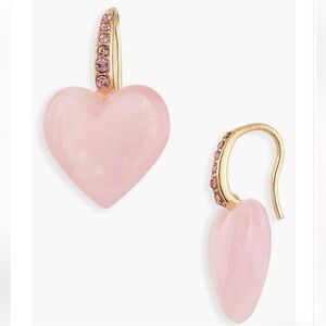 Baublebar Pink Heart Gold Style Crystal Embellished Drop Earrings Valentine’s